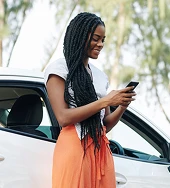 lady operating a phone